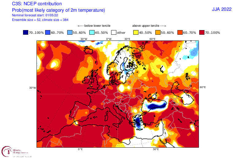 Verano muy probablemente caluroso según el NCEP